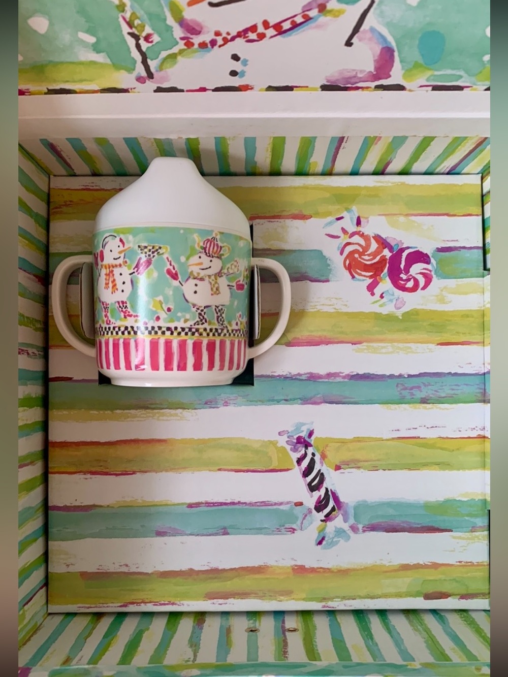 Mackenzie-Childs NIB 5 Piece Toddler Holiday "Tender Tidings" Dinnerware Set NIB - Picture 4 of 8